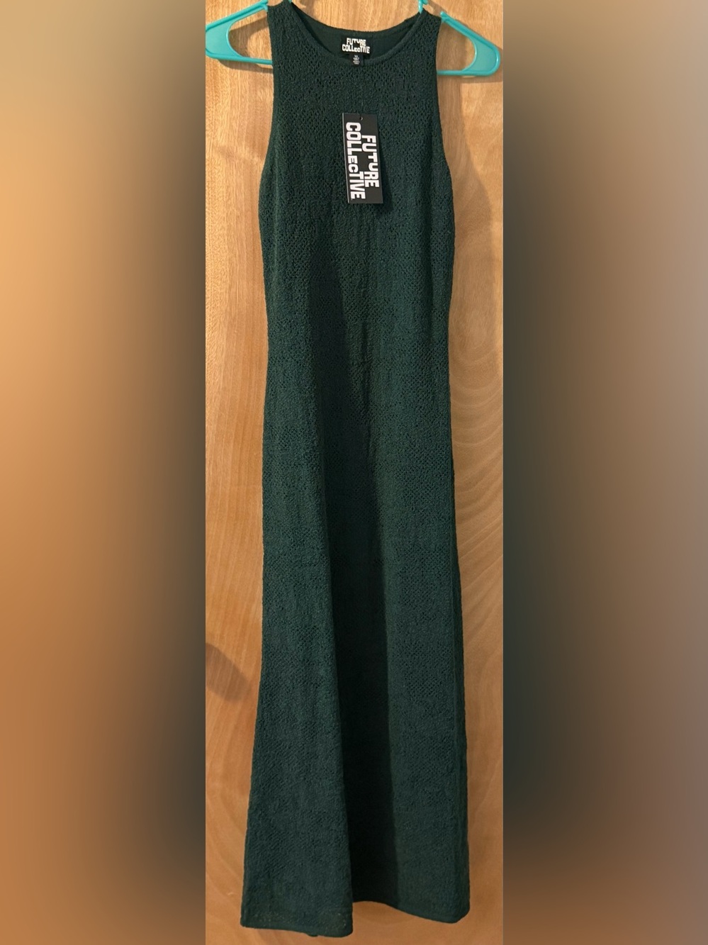 Future Collective Dark Green Maxi Knit Skirt - Picture 1 of 6